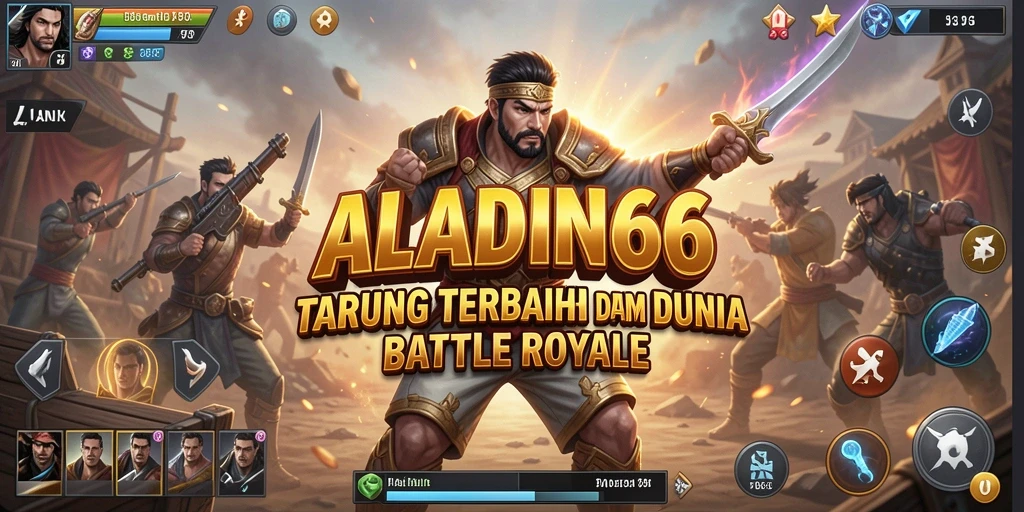 Screenshot gameplay ALADIN66 yang menggambarkan aksi menegangkan di arena Battle Royale.
