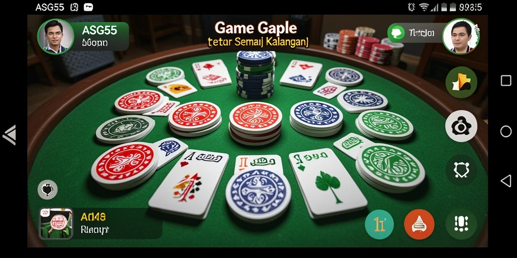 Tampilan menarik dari permainan Gaple ASG55 saat aksi berlangsung.