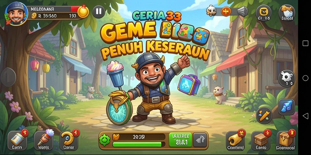 Tampilan gameplay CERIA33 yang penuh warna dan seru.