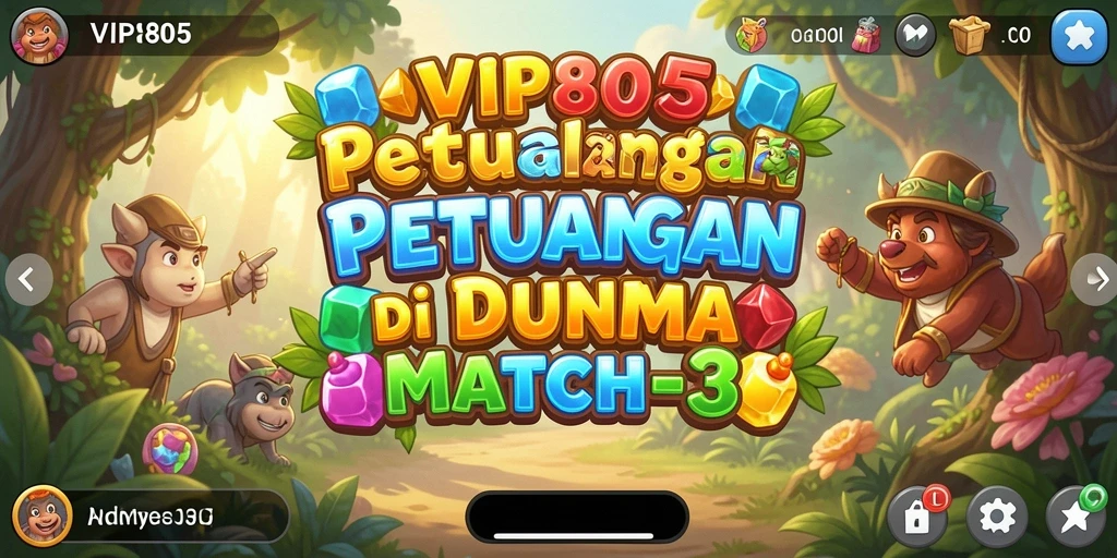 Screenshot menunjukkan gameplay menarik dari VIP805 di dunia Match-3.